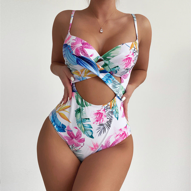 Venta al por mayor Impreso Underwire Push Up Trajes de baño de poliéster